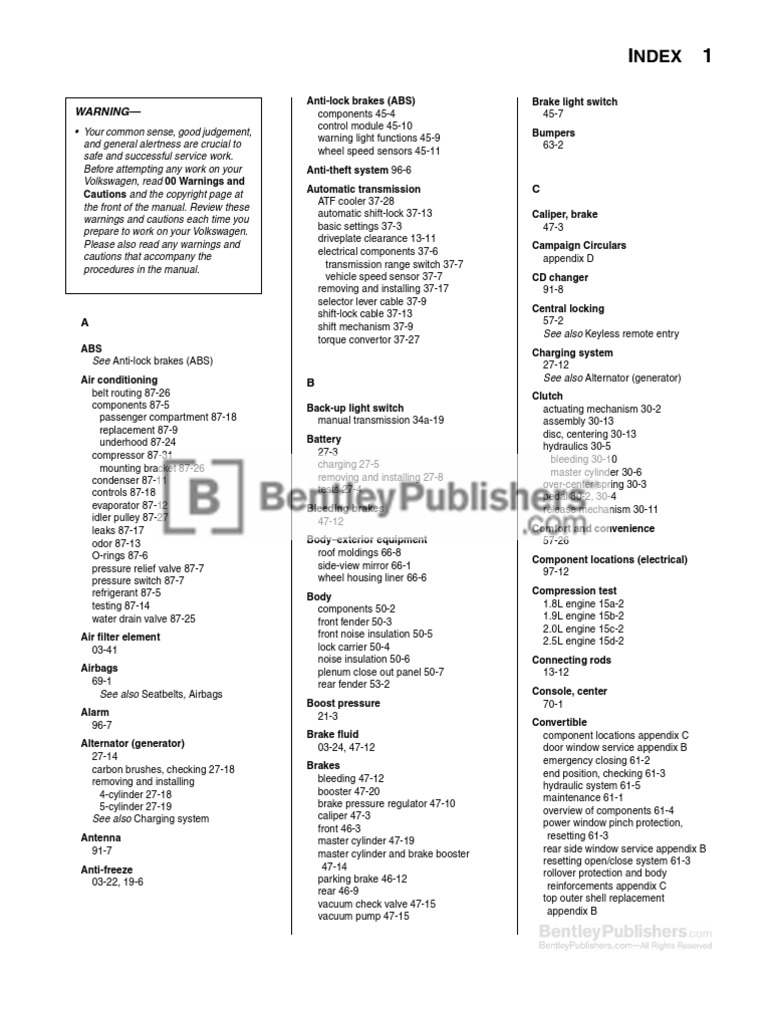 Volkswagen Beetle Repair Manual Guide | PDF | Brake | Diesel Engine