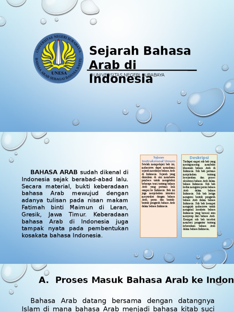 Sejarah Bahasa  Arab  Di Indonesia