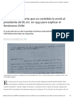 La Desopilante Carta Que Un Cordobés Le Envió Al Presidente de EE.uu. en 1947 Para Explicar El Fenómeno OVNI - 07.12