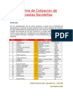 Proforma de Cotizacion de Canastas Navideñas - Eventus