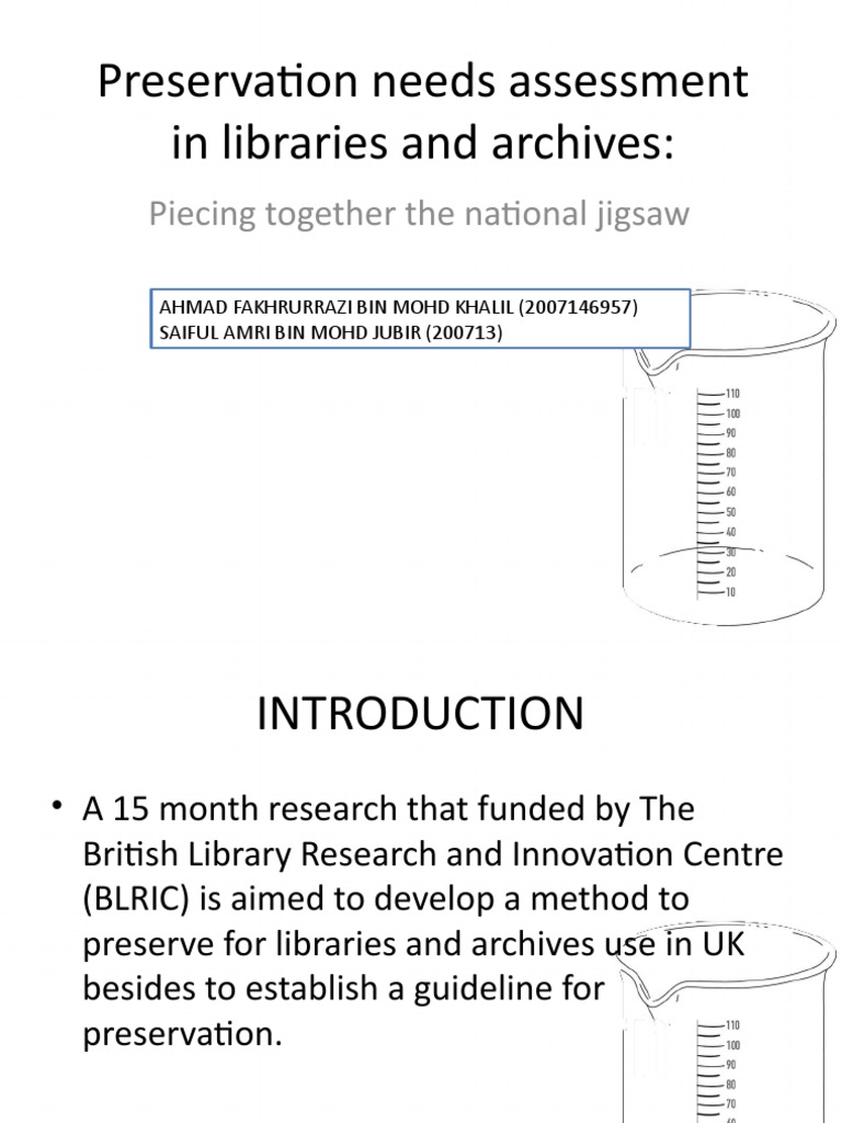 UK Libraries Preservation Needs Assessment | PDF | Needs Assessment ...