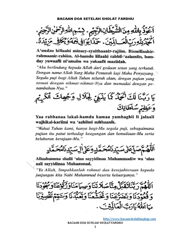 Doa Setelah Sholat Fardhu Dan Artinya Pdf