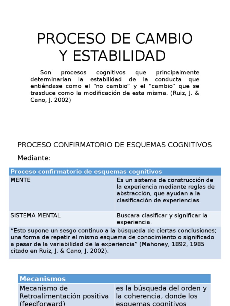 Proceso de Cambio y Estabilidad | PDF | Memoria | Realimentación