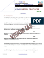 Part i Psychology Mains Question Pattern Trend Analysis 2009 1995