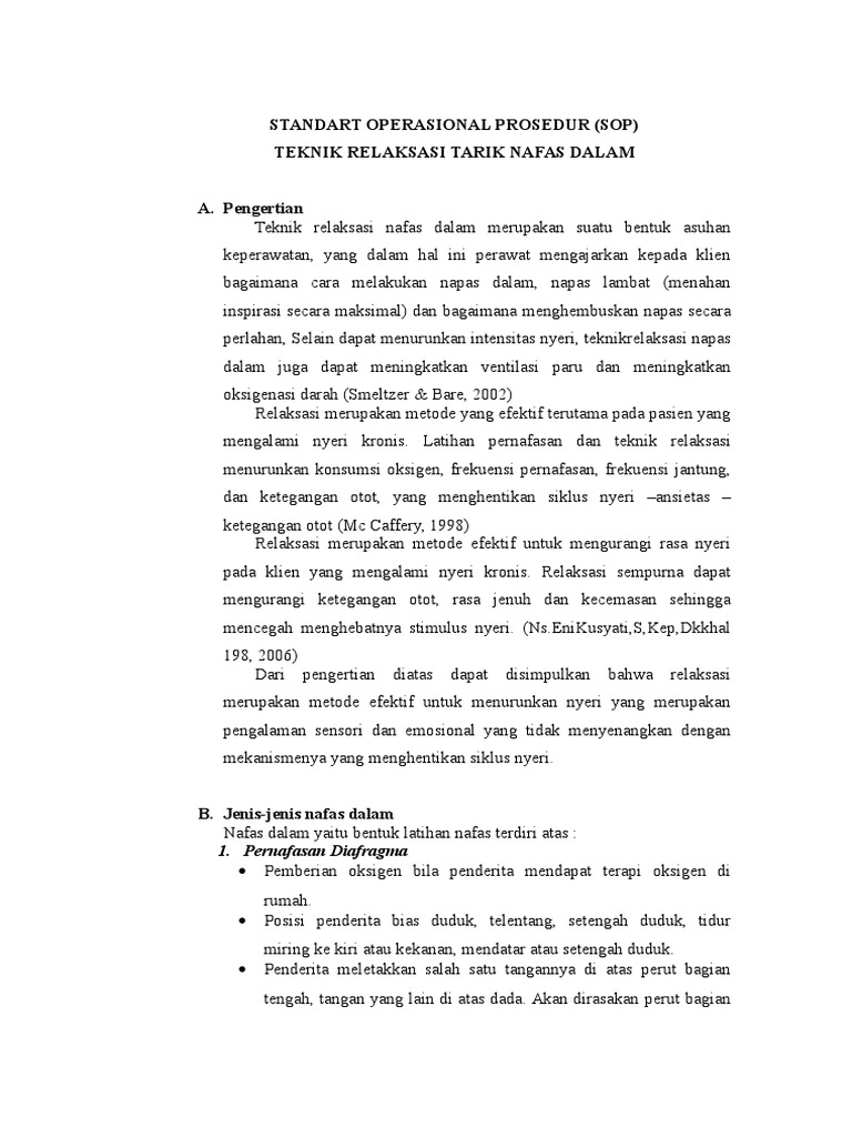 Sop Teknik Relaksasi Napas Dalam PDF