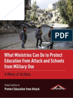 What Ministries Can Do To Protect Education From Attack and Schools From Military Use: A Menu of Actions