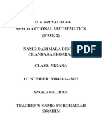 S.M.K Sri Saujana SPM Additional Mathematics (TASK 2)