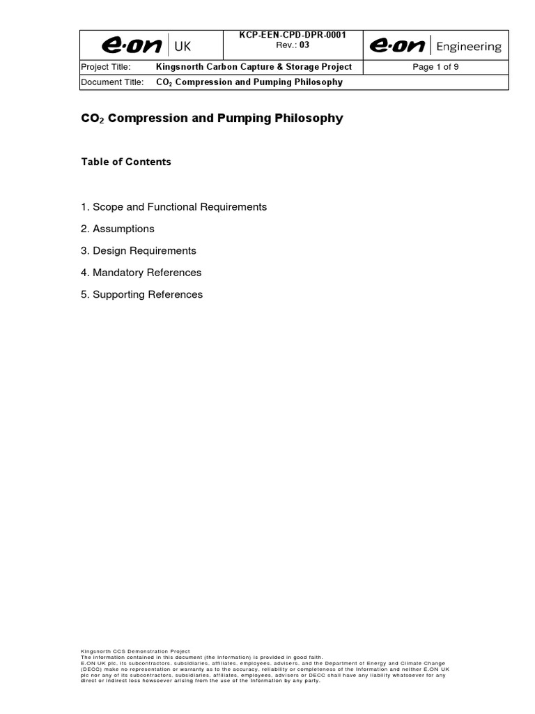 5.2 Co2 Compression and Pumping Philosophy PDF Carbon Capture And