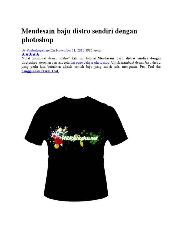 Mendesain Baju Distro Sendiri Dengan Photoshopdocx