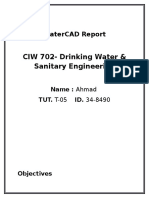 WaterCAD Report CIW 702 Drinking Water Sanitary Engineering