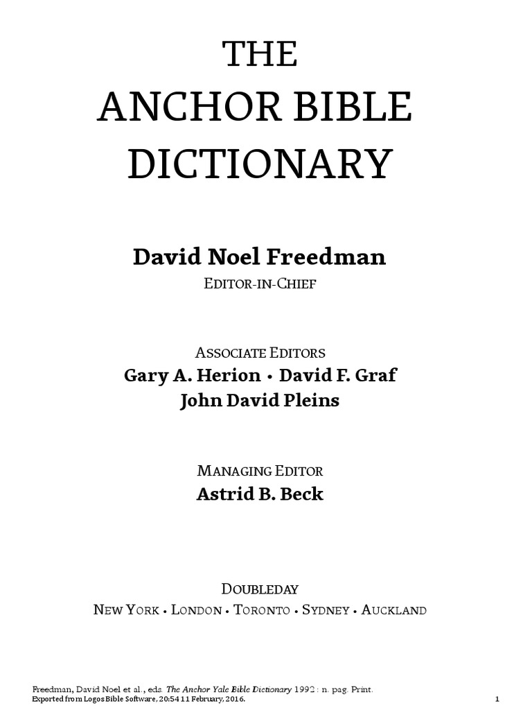 The Anchor Yale Bible Dictionary.pdf Yahweh Tetragrammaton