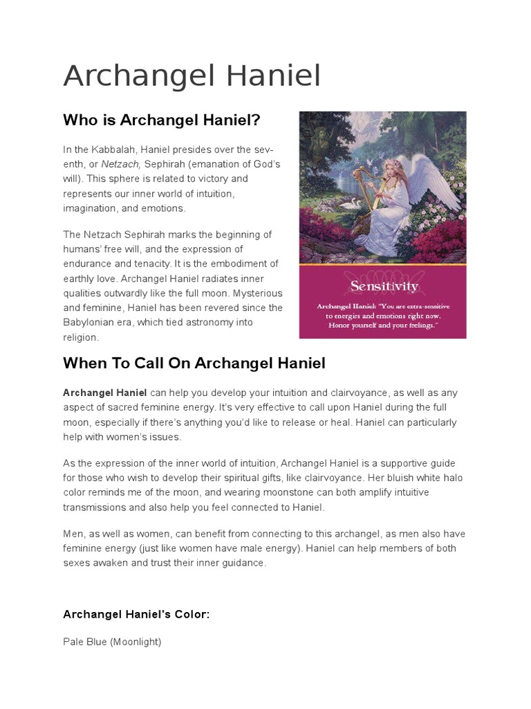 Archangel Haniel: Guide to Intuition and Love | PDF | Self-Improvement
