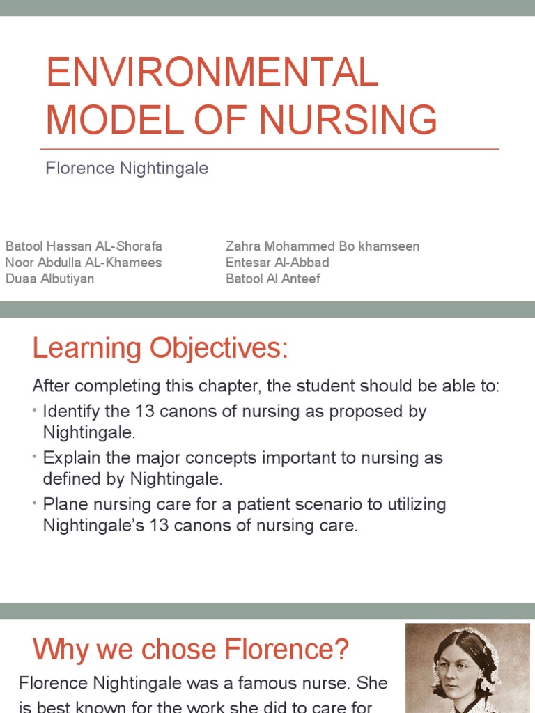 Environmental Model of Nursing PDF Florence Nightingale Nursing