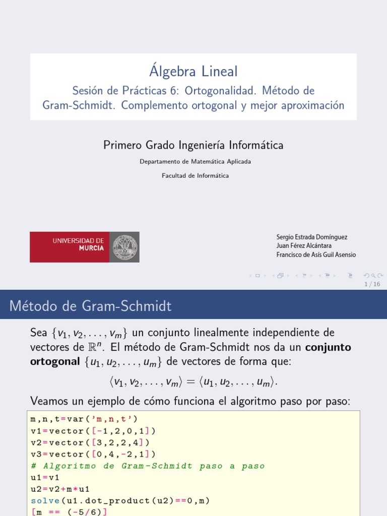 Algebra Lineal Matlab Orthogonality Matrix (Mathematics)