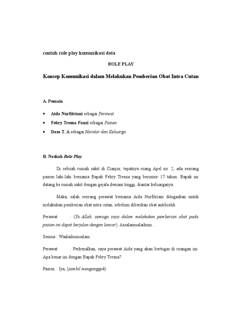 Contoh Role Play Komunikasi Data