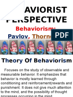 Behaviorist Perspective: Behaviorism