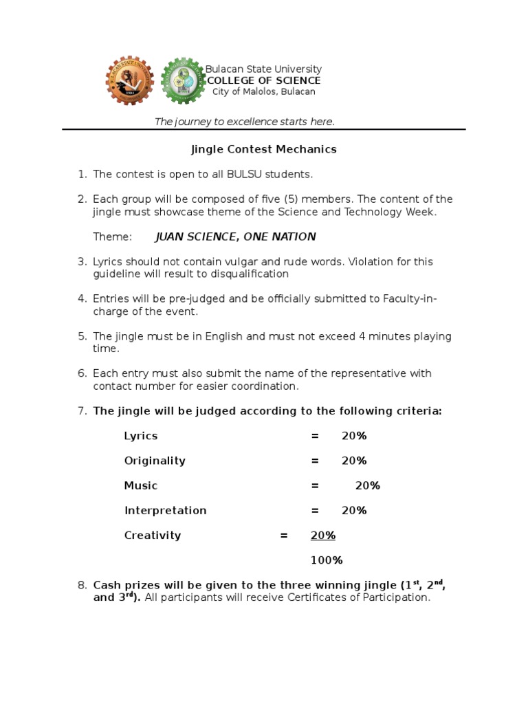 Jingle Contest Mechanics and Criteria | PDF | Foreign Language Studies