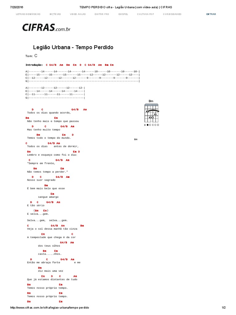 TEMPO PERDIDO Legião Urbana PDF PDF
