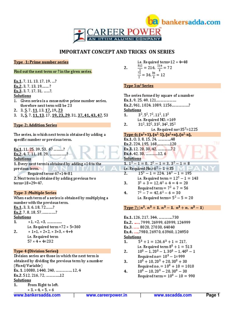 Important Series Concepts and Tricks | PDF
