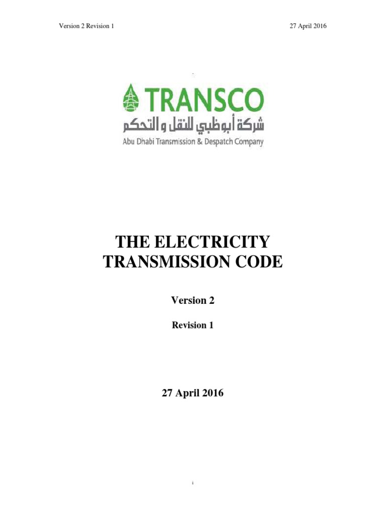 Electricity Transmission Code Overview | PDF | Electric Power ...