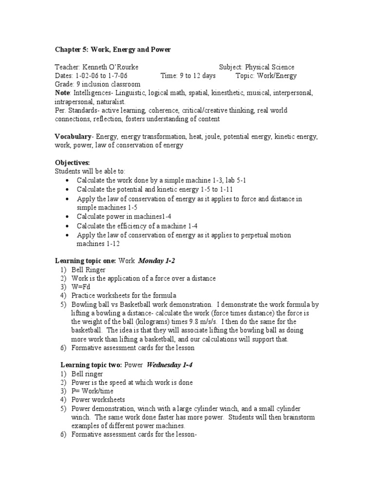 worksheet Work And Machines Worksheet ckdilp potential energy kinetic energy