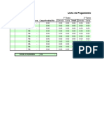 Lista de Pagamento: 1º Turno 2º Turno Cód. Funcionário Salário/Hora Carga Horária/Dia