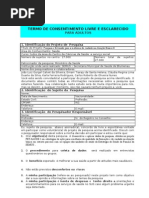 Tcle Termo de to Livre e Esclarecido Para Adultos - Furb