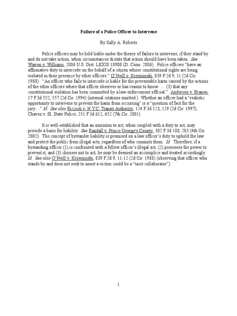 Police Officer Duty to Intervene Liability | PDF