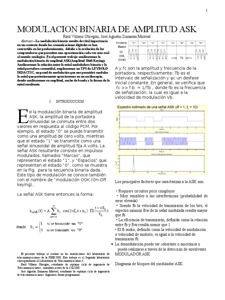 Modulacion ASK | PDF | Modulación | Radio