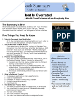 Talent Is Overrated Book Summary