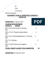 Academic Plan & Semester Schedule Exercise SEMESTER 1: Spring 2017 Course Requirement Credits Grade