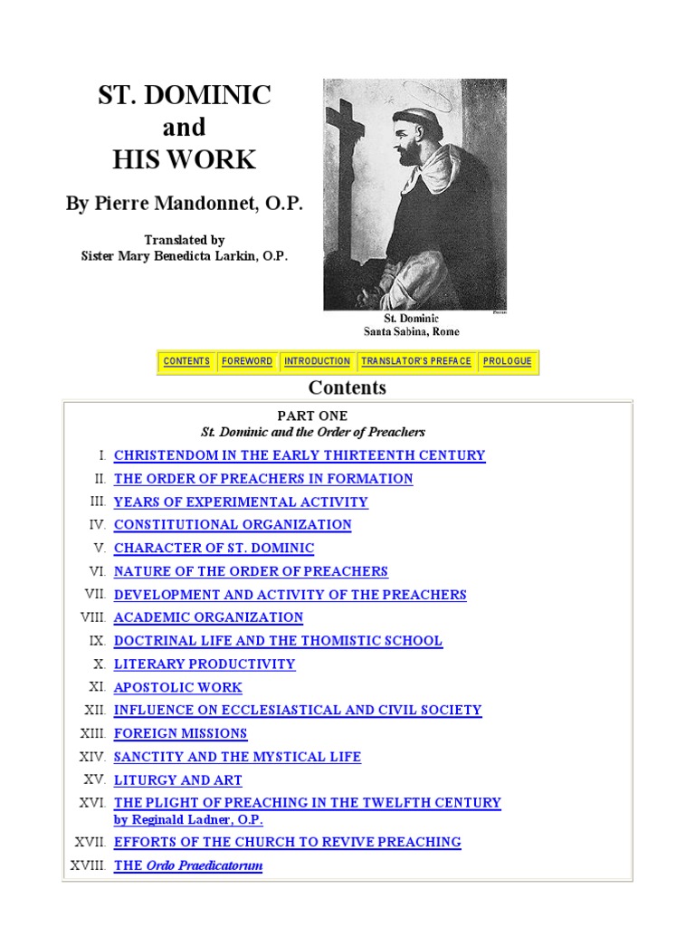 St. Dominic: Life and Legacy | PDF | Dominican Order | Monk