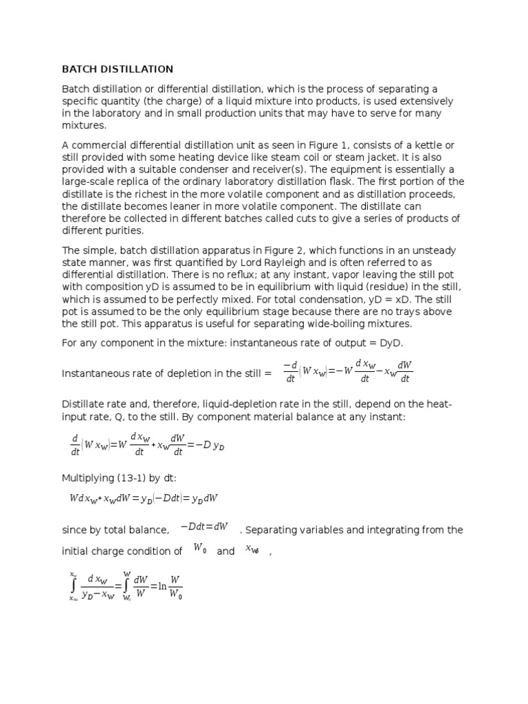 Distillation PDF Unit Operations Distillation
