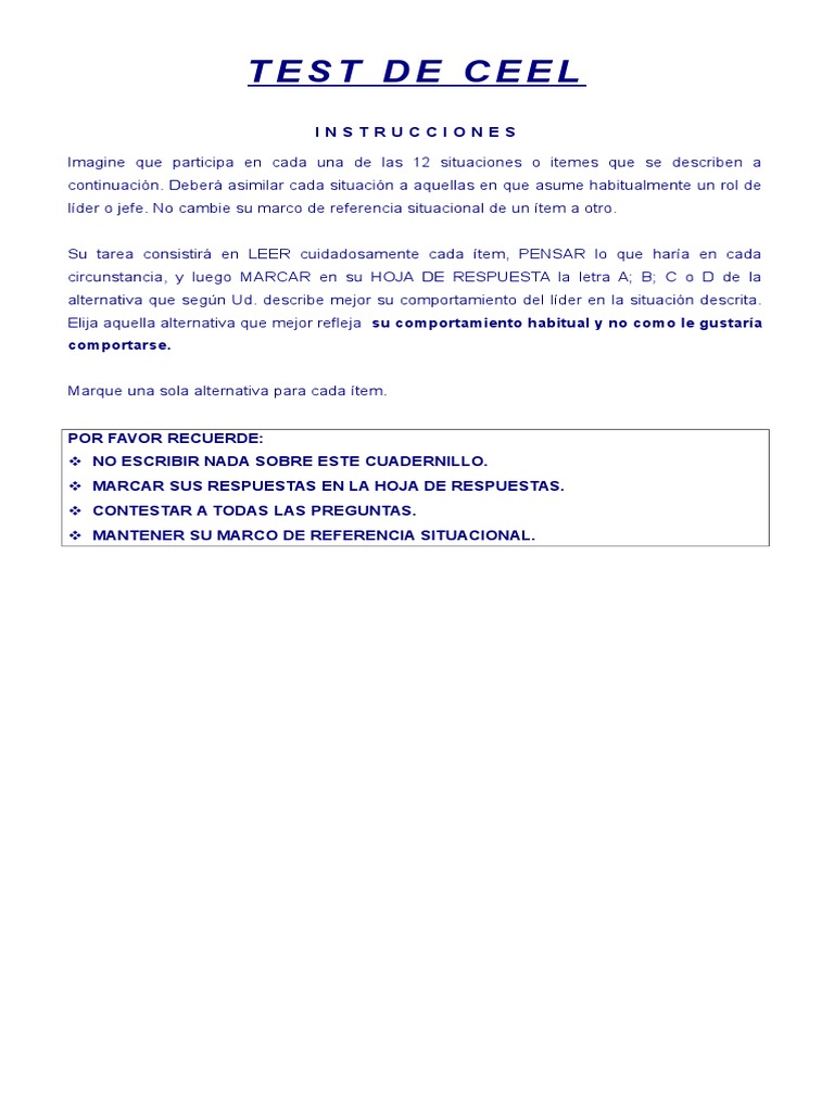 Test de Ceel | PDF | Toma de decisiones | Science
