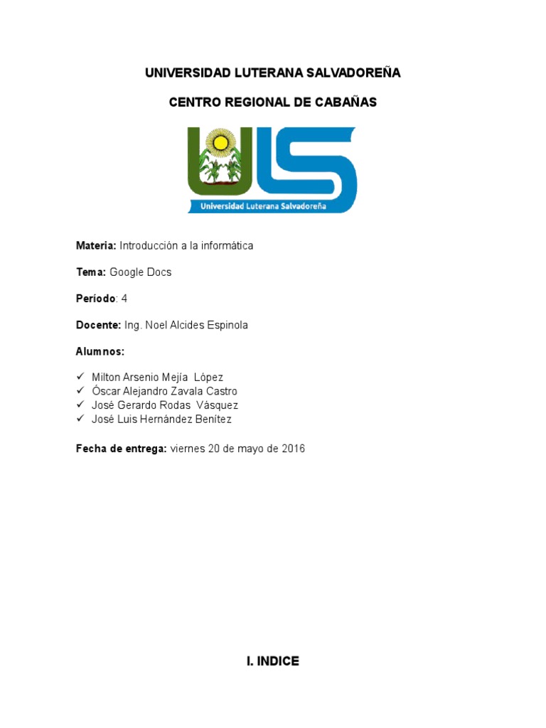 Información sobre Google Docs