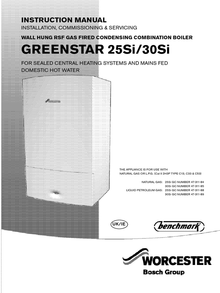 Greenstar 25 30 Si Mk2 Installation And Servicing Instructions Water Heating Valve
