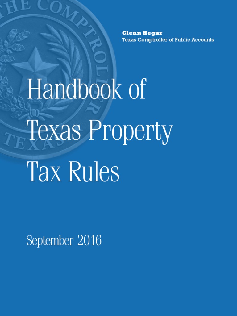 Handbook of texas property tax rules Real Estate Appraisal Market Value