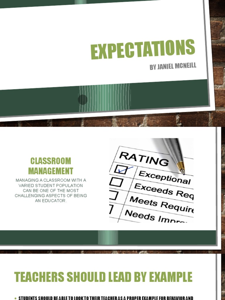 Expectations | PDF | Teachers | Teaching