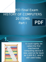 COMPED Final Exam History of Computers 20 Items