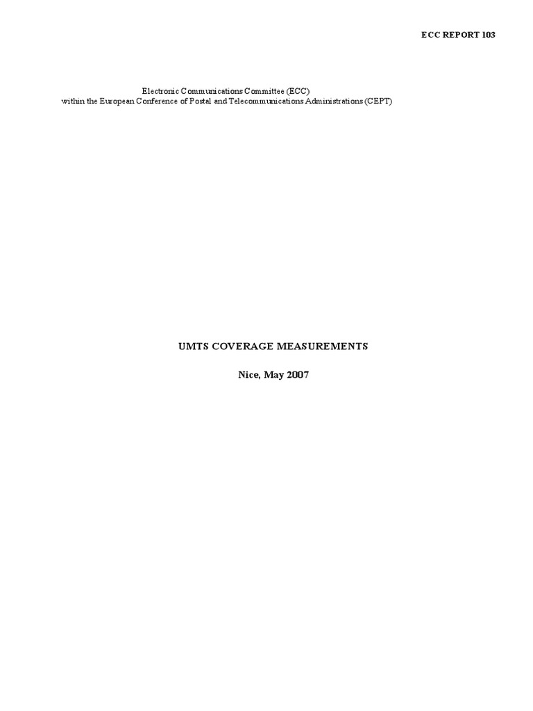 Electronic Communications Committee (ECC) Within The European