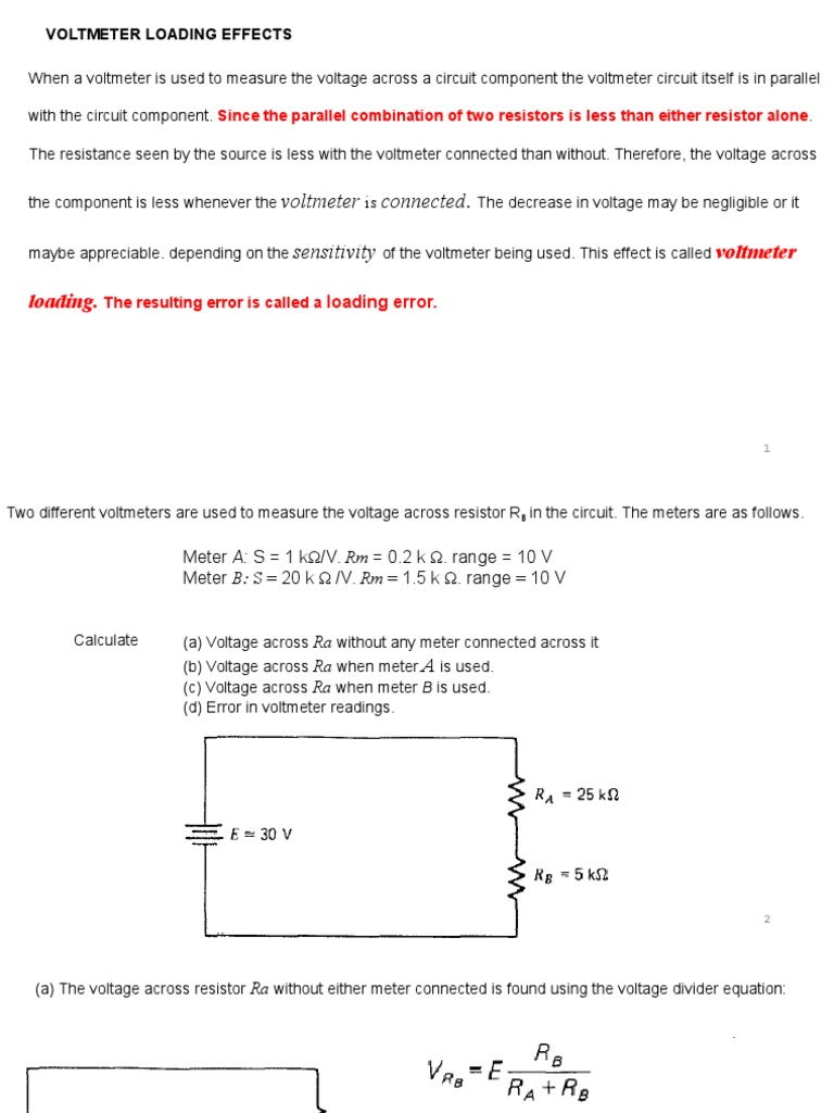 Understanding Voltmeter Loading Effects | PDF | Science & Mathematics