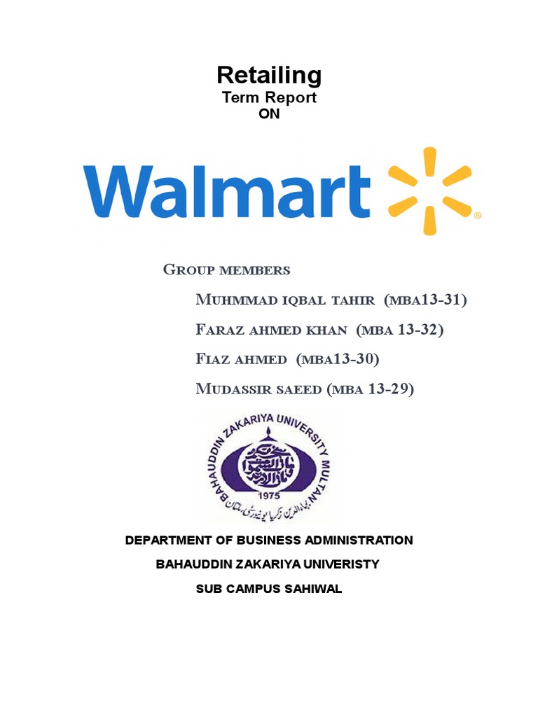 WalMart Retailing Report PDF Walmart Human Resource Management