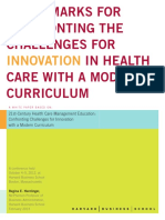 Benchmarks for Confronting Challenges for Innovation in Health Care With a Modern Curriculum