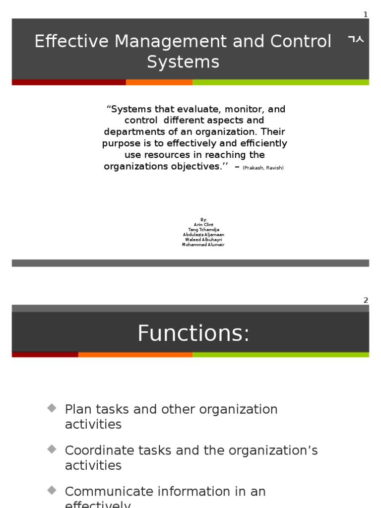 Effective Management Control Systems Guide | PDF | Audit | Supply Chain
