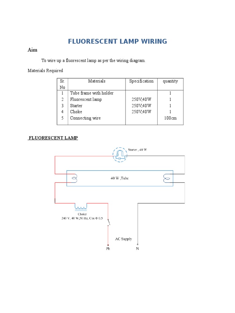 Fluorescent Lamp Wiring PDF