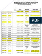 MBA Examination Schedule