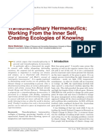 Dieleman Hans 2015 Transdisciplinary Hermeneutics Working From The Inner Self PDF