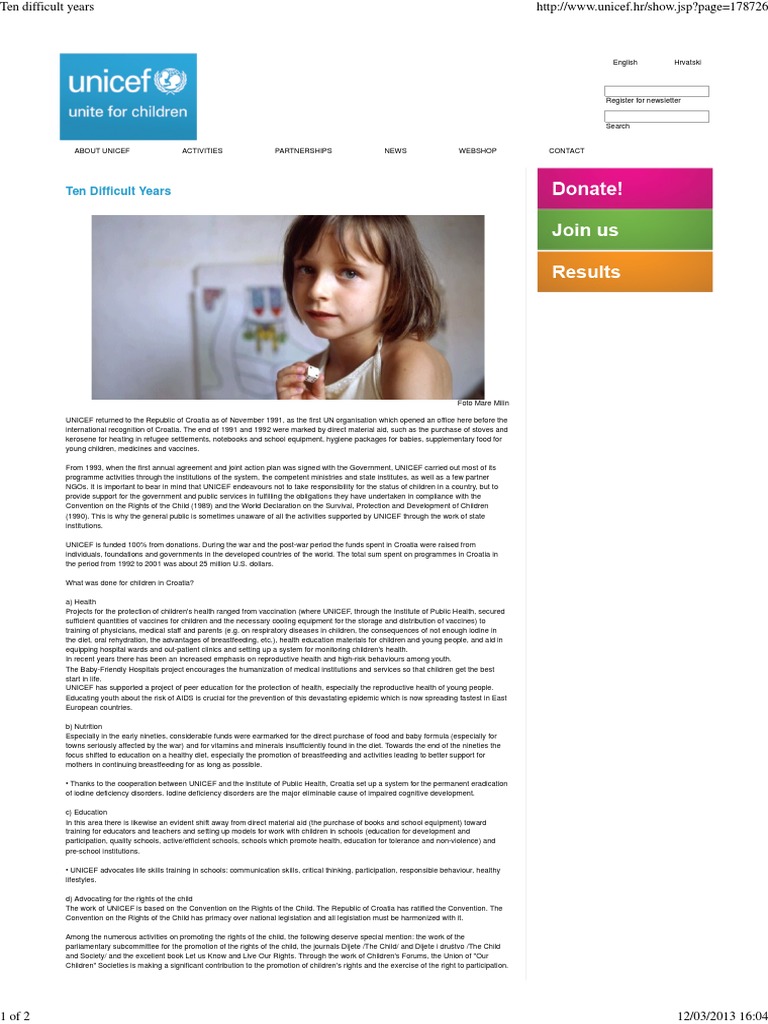 Ten Difficult Years | PDF | Breastfeeding | Unicef