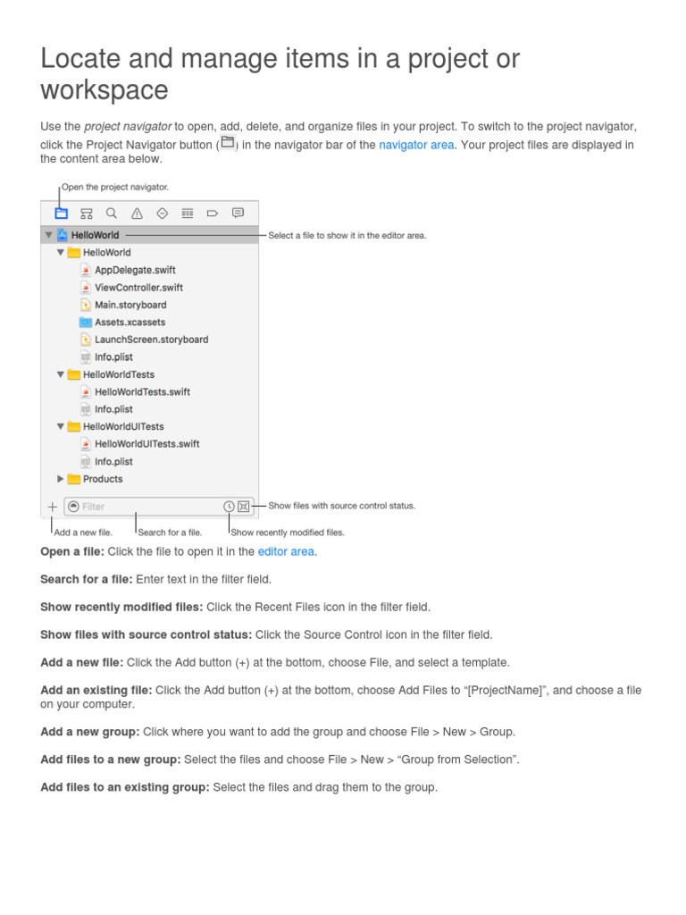 03 - Manage Files and Navigate Symbols | PDF | Menu (Computing) | Icon ...