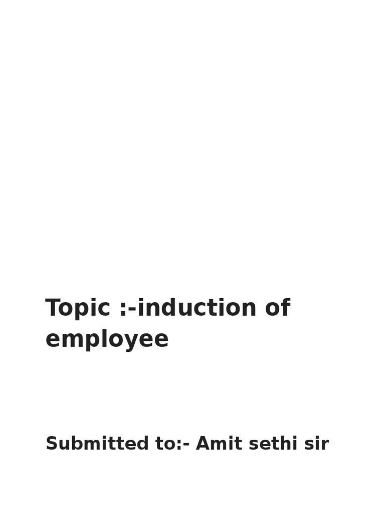 Induction Meaning 2 Employment Behavioural Sciences